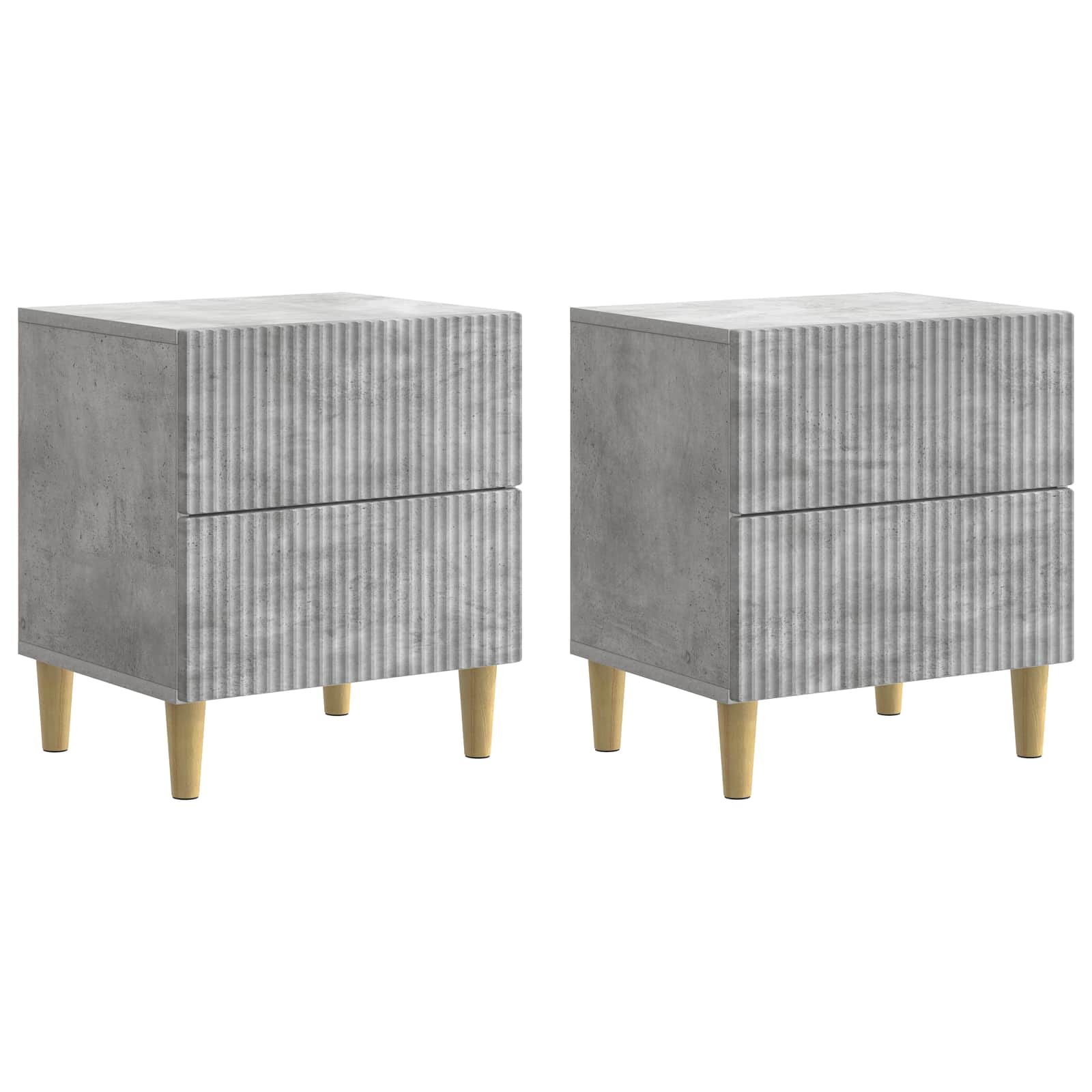 Κομοδίνο με συρτάρι 2 pcs Γκρι Σκυροδέματος 43 x 34,5 x 48 εκ - Pakobazaar