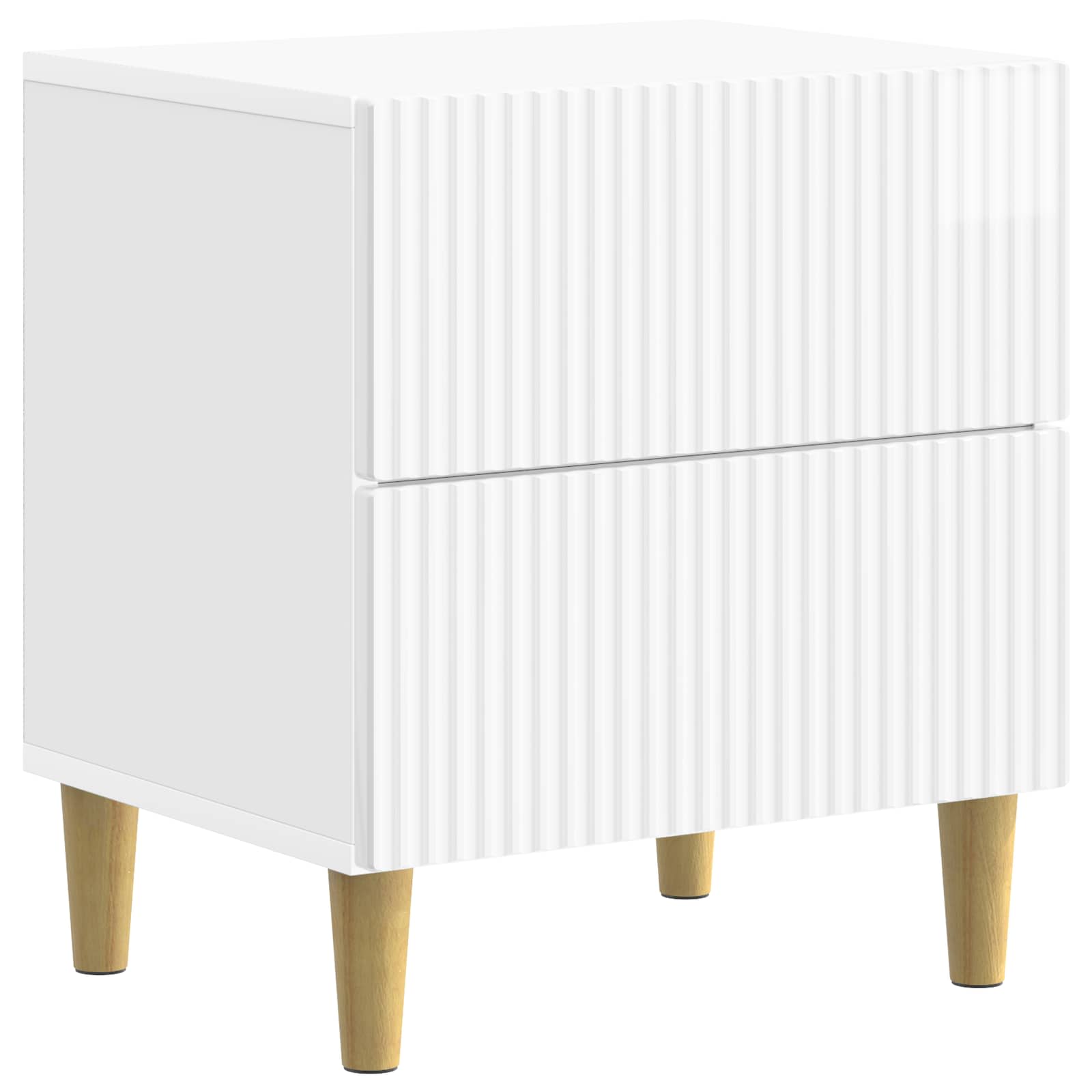 Κομοδίνο με συρτάρι 2 pcs Γυαλιστερό Λευκό 43 x 34,5 x 48 εκ - Pakobazaar