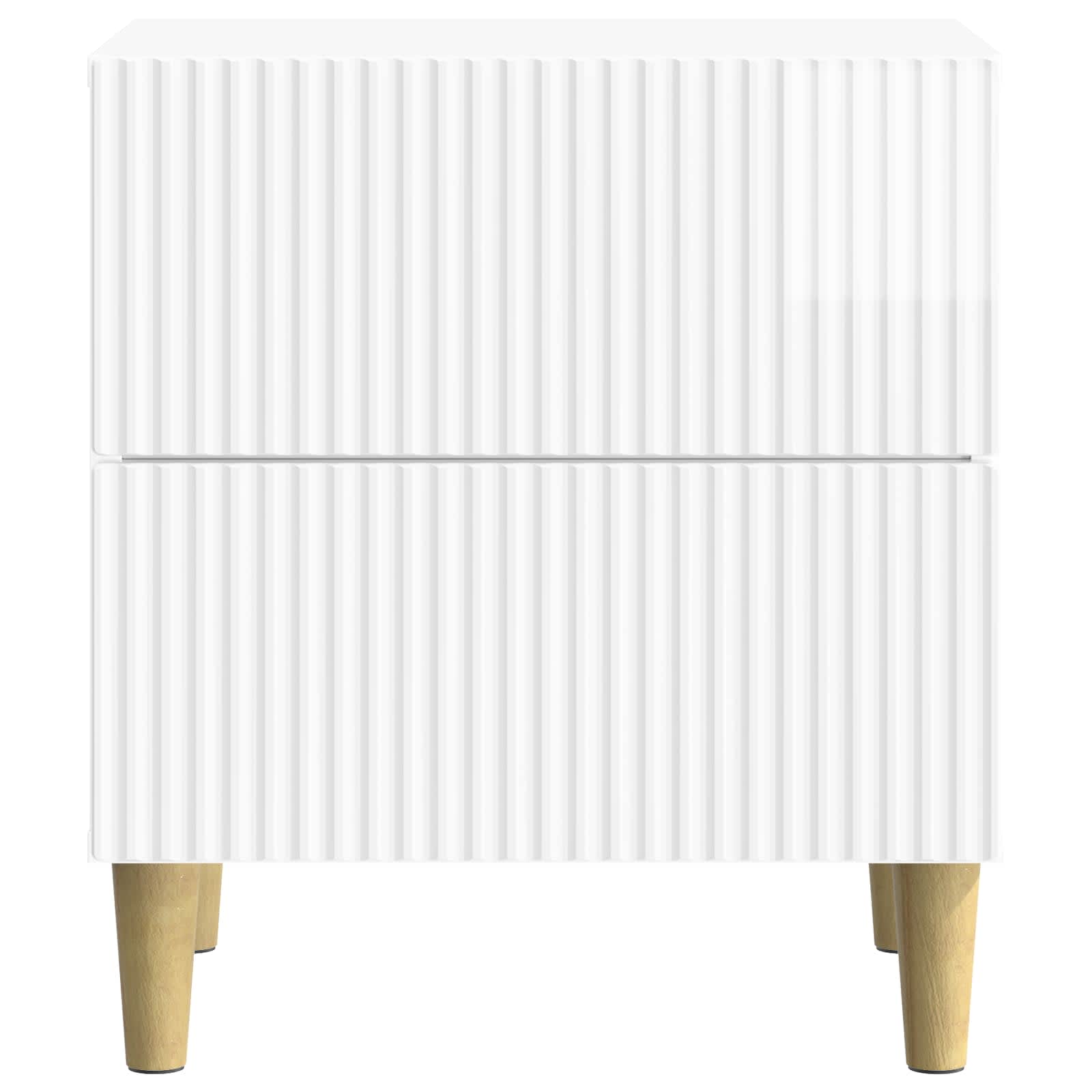Κομοδίνο με συρτάρι 2 pcs Γυαλιστερό Λευκό 43 x 34,5 x 48 εκ - Pakobazaar