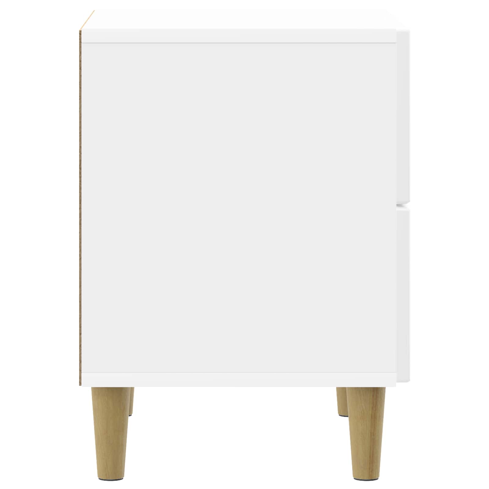 Κομοδίνο με συρτάρι 2 pcs Γυαλιστερό Λευκό 43 x 34,5 x 48 εκ - Pakobazaar