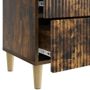 Κομοδίνο 2 pcs Καπνισμένο Ξύλο Δρυός 43 x 34,5 x 48 εκ - Pakobazaar