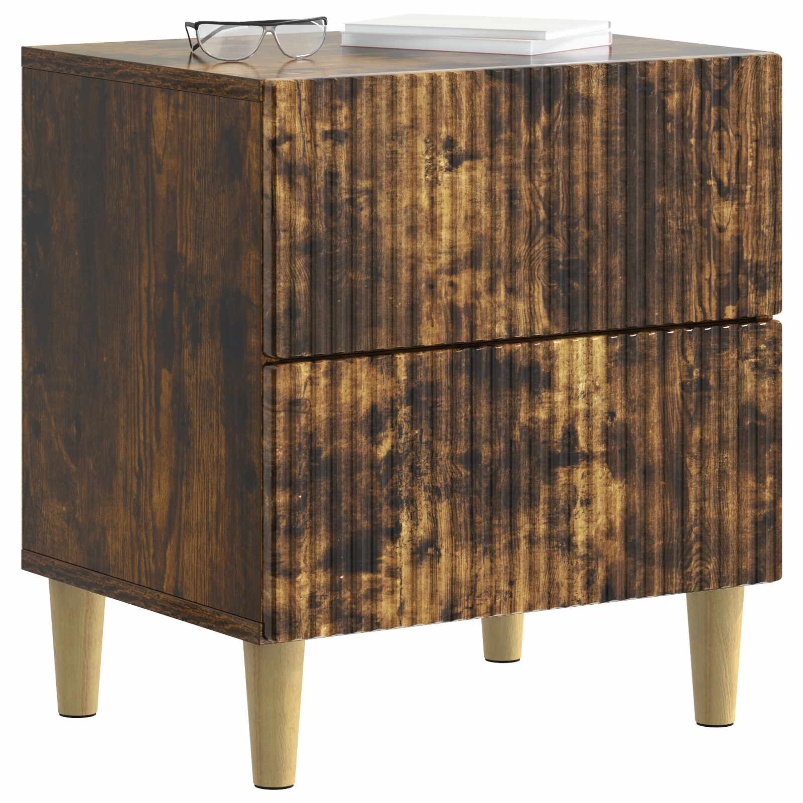 Κομοδίνο 2 pcs Καπνισμένο Ξύλο Δρυός 43 x 34,5 x 48 εκ - Pakobazaar