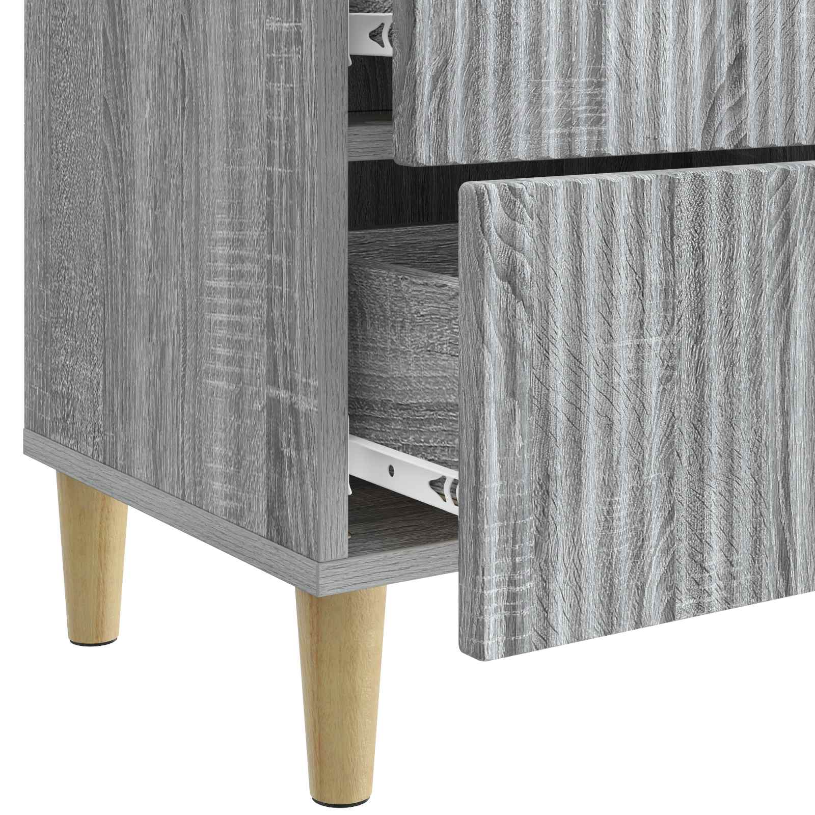 Κομοδίνο 2 pcs Γκρι Sonoma 43 x 34,5 x 48 εκ Επεξεργασμένο Ξύλο - Pakobazaar