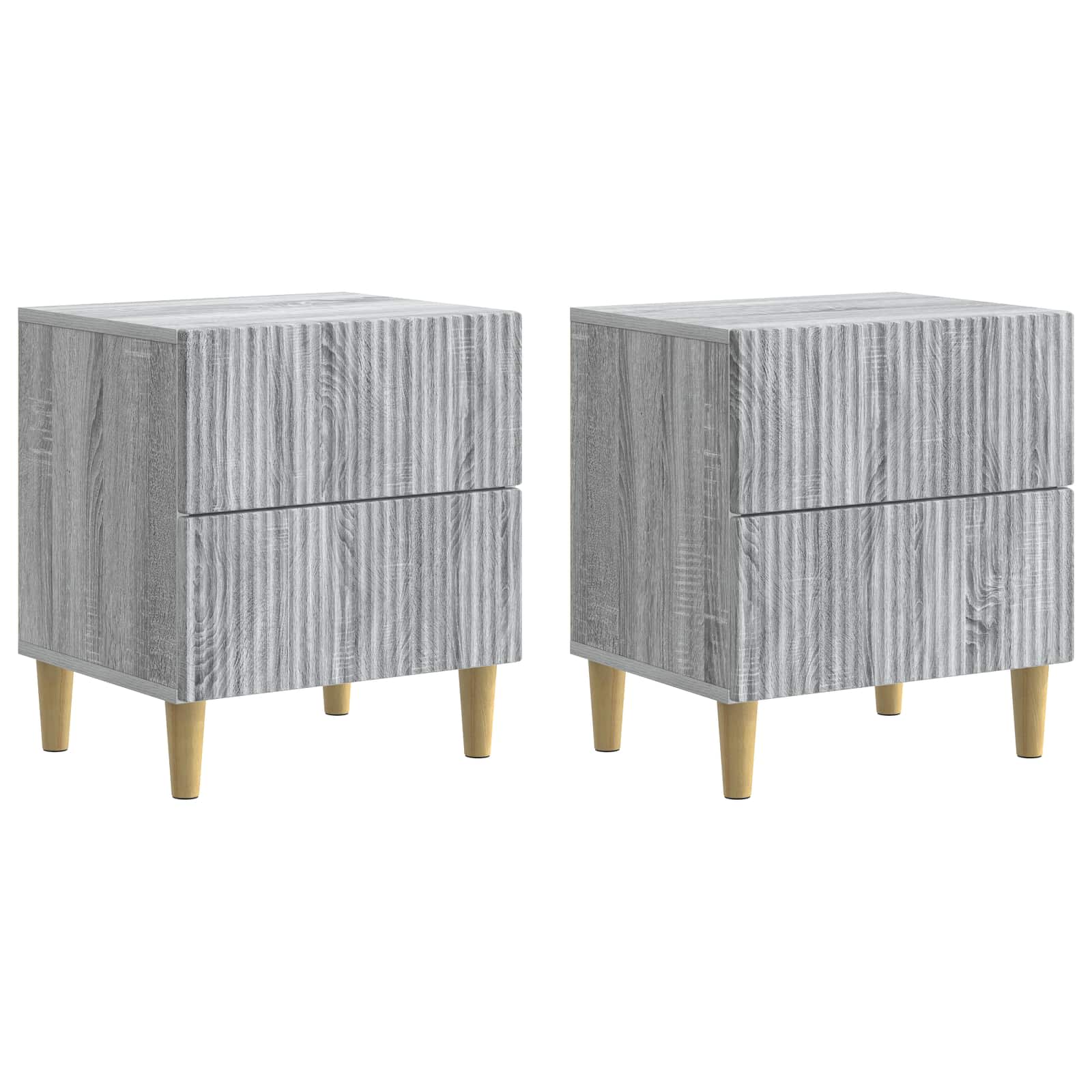 Κομοδίνο 2 pcs Γκρι Sonoma 43 x 34,5 x 48 εκ Επεξεργασμένο Ξύλο - Pakobazaar