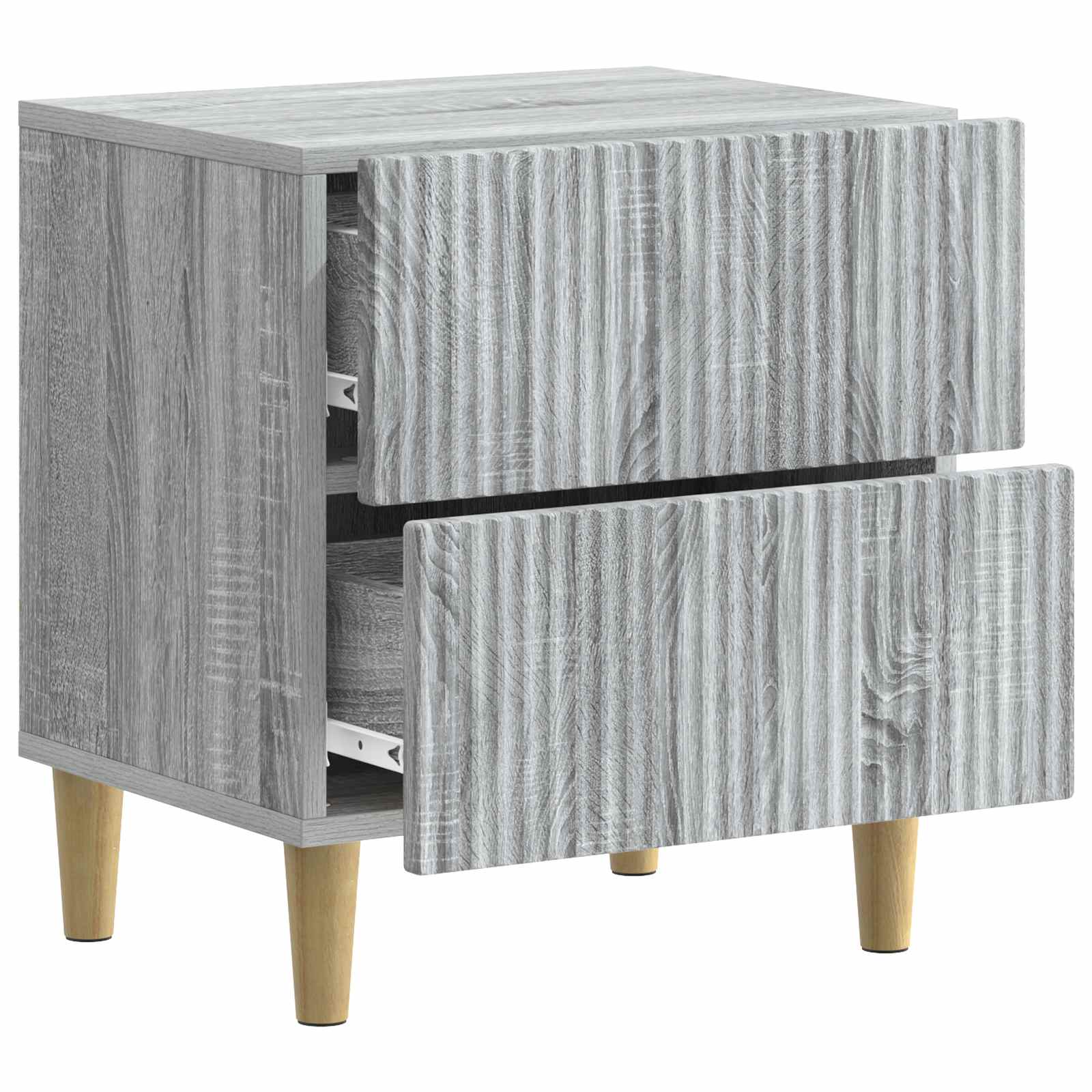 Κομοδίνο 2 pcs Γκρι Sonoma 43 x 34,5 x 48 εκ Επεξεργασμένο Ξύλο - Pakobazaar