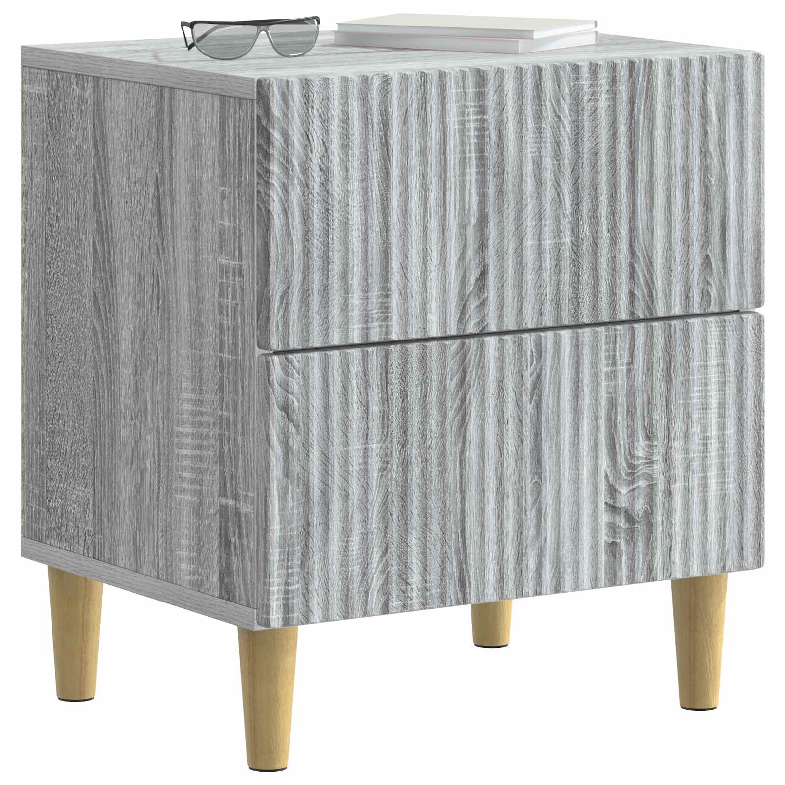 Κομοδίνο 2 pcs Γκρι Sonoma 43 x 34,5 x 48 εκ Επεξεργασμένο Ξύλο - Pakobazaar