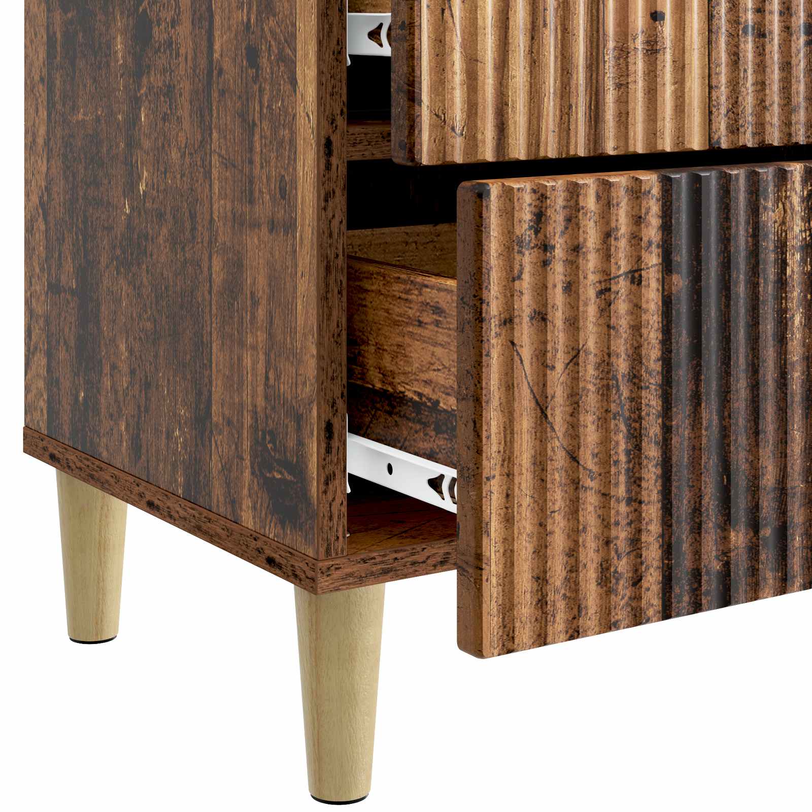Κομοδίνο με συρτάρι 2 pcs Παλαιωμένο ξύλο 43 x 34,5 x 48 εκ - Pakobazaar