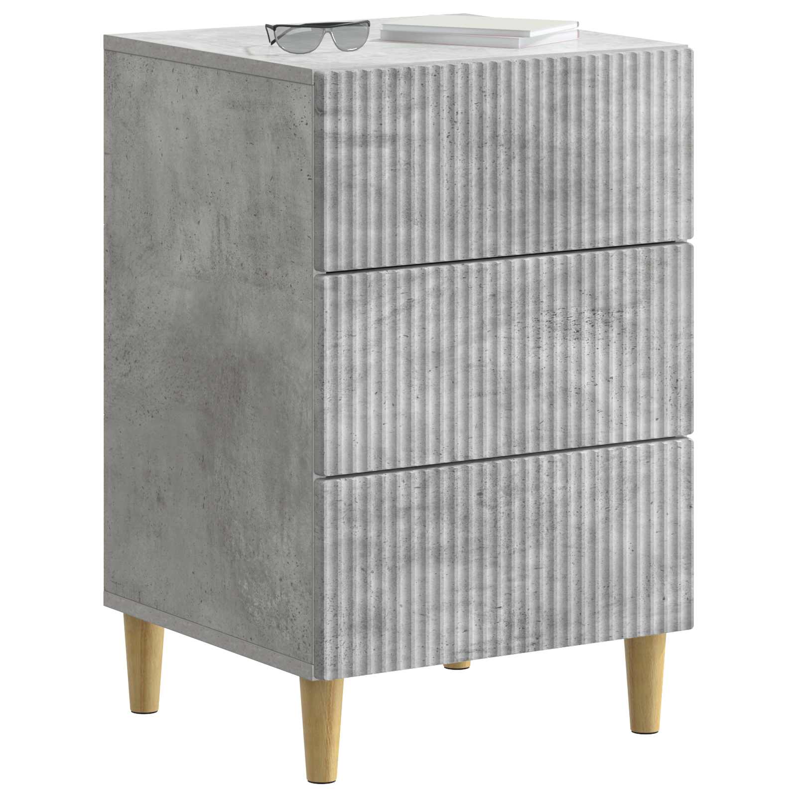 Κομοδίνο με συρτάρι Γκρι Σκυροδέματος 43 x 41 x 66,5 εκ. - Pakobazaar