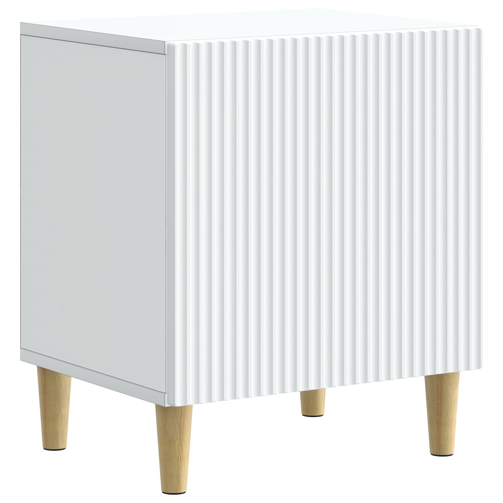 Κομοδίνο 2 pcs Λευκό 43 x 34,5 x 50 εκ Επεξεργασμένο Ξύλο - Pakobazaar