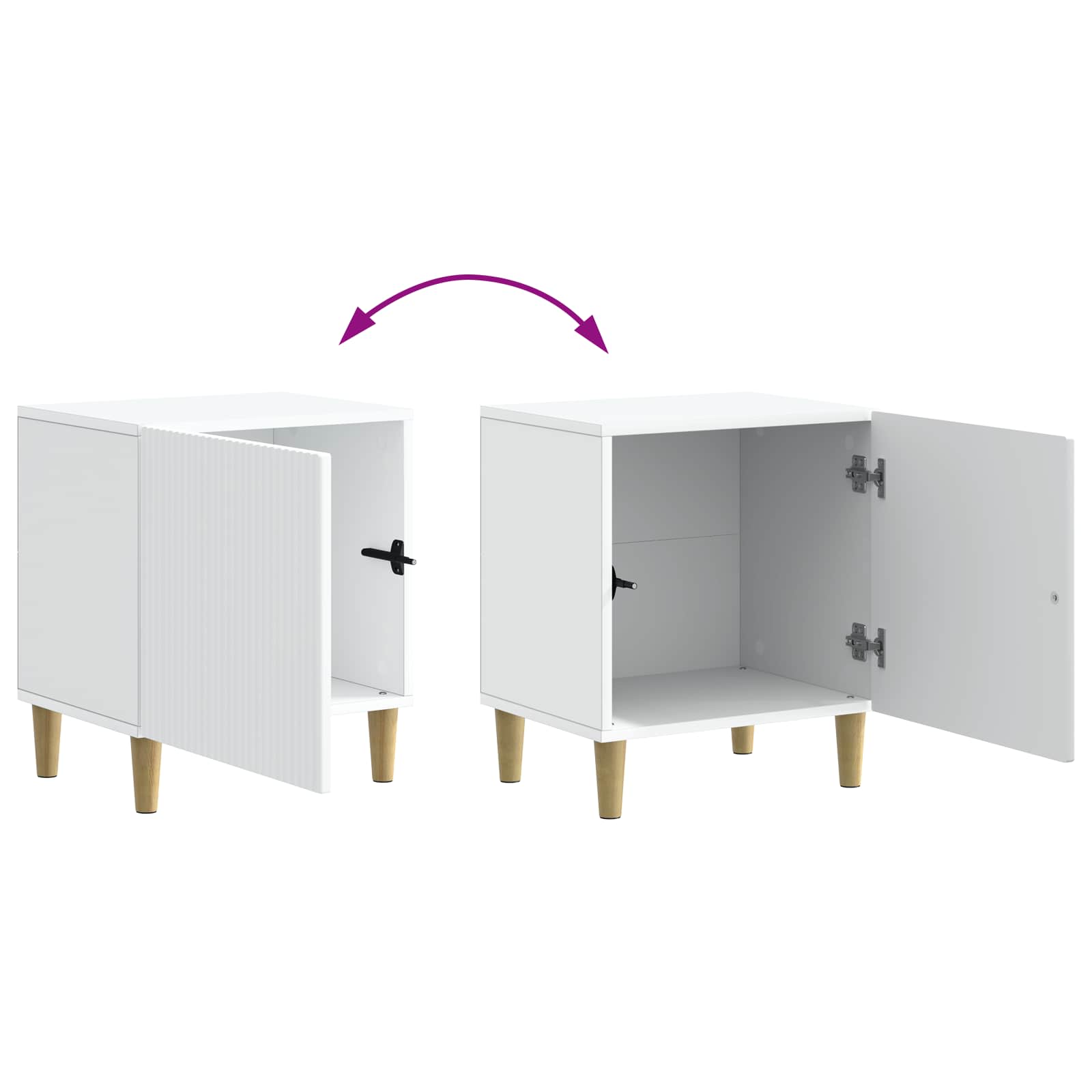 Κομοδίνο 2 pcs Λευκό 43 x 34,5 x 50 εκ Επεξεργασμένο Ξύλο - Pakobazaar