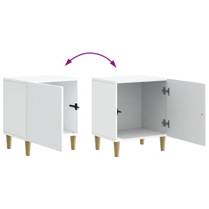 Κομοδίνο 2 pcs Λευκό 43 x 34,5 x 50 εκ Επεξεργασμένο Ξύλο - Pakobazaar