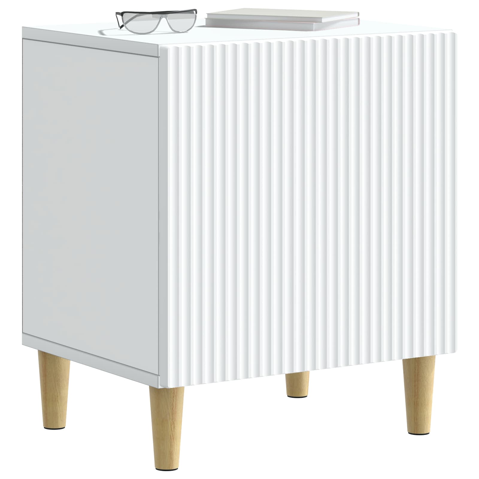 Κομοδίνο 2 pcs Λευκό 43 x 34,5 x 50 εκ Επεξεργασμένο Ξύλο - Pakobazaar