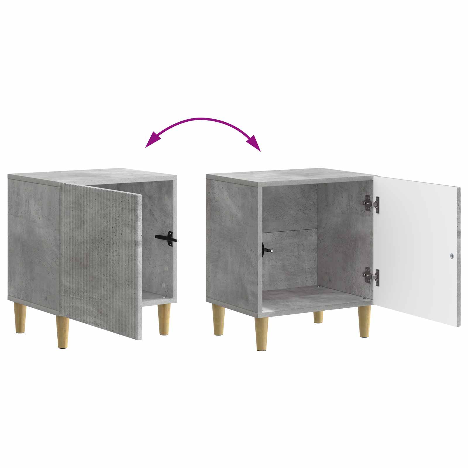 Κομοδίνο 2 pcs Γκρι Σκυροδέματος 43 x 34,5 x 50 εκ - Pakobazaar