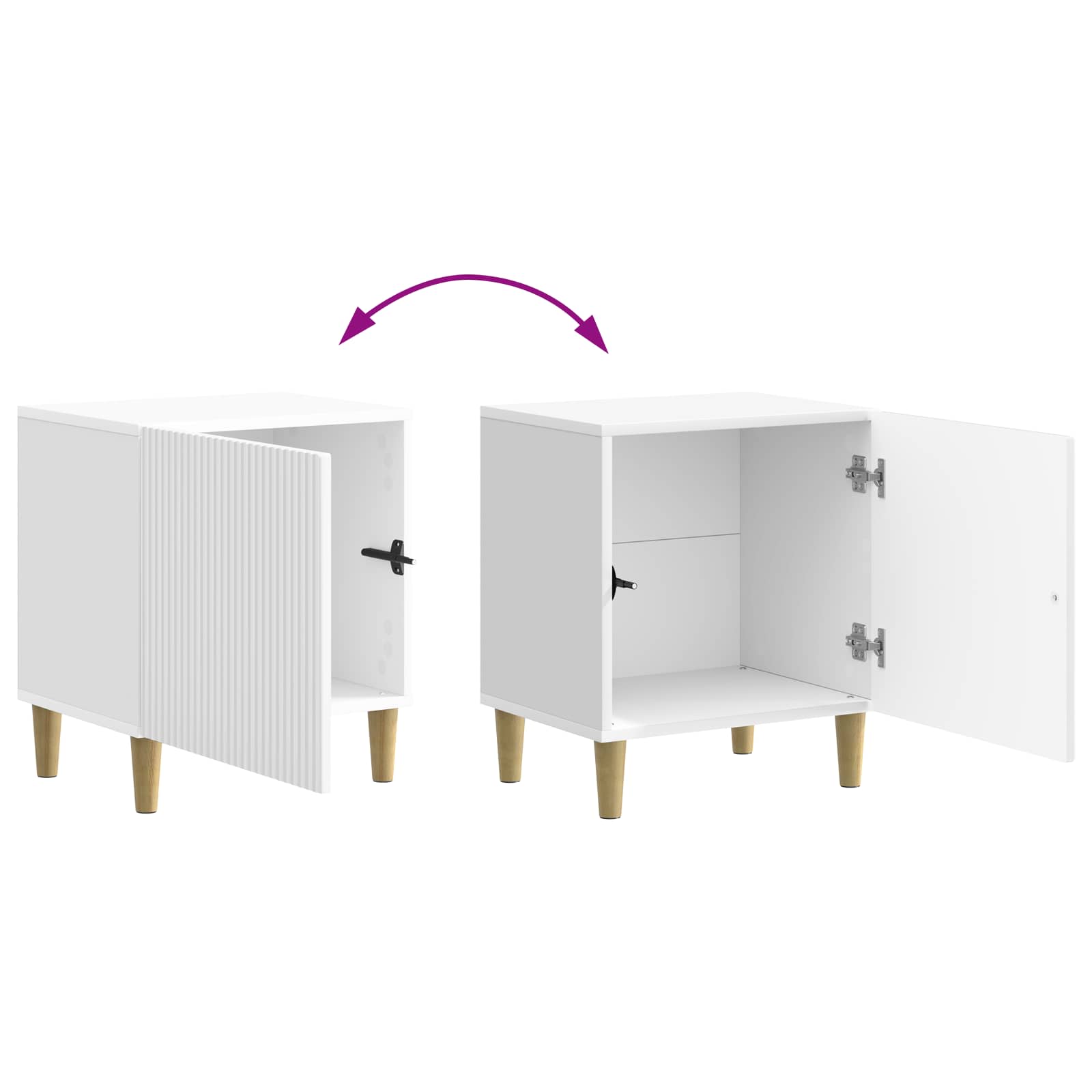 Κομοδίνο 2 pcs Γυαλιστερό Λευκό 43 x 34,5 x 50 εκ - Pakobazaar