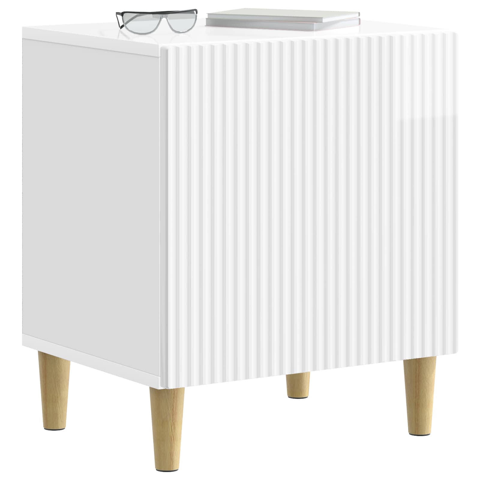 Κομοδίνο 2 pcs Γυαλιστερό Λευκό 43 x 34,5 x 50 εκ - Pakobazaar