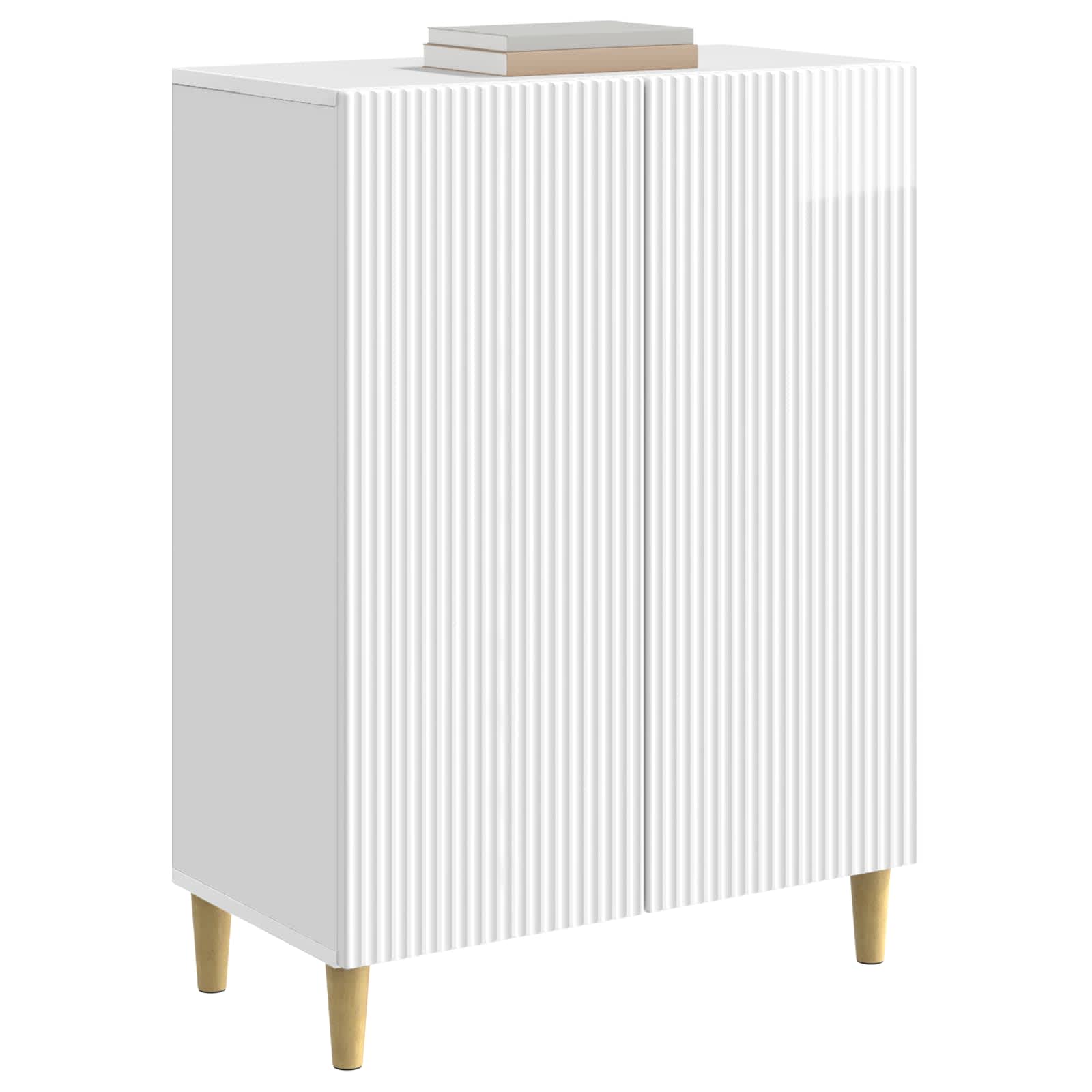 Πλαϊνό γραφείο Γυαλιστερό Λευκό 66 x 34,5 x 90 εκ - Pakobazaar