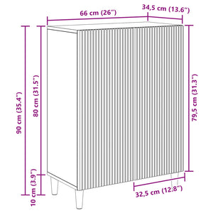 Πλαϊνό γραφείο Γυαλιστερό Λευκό 66 x 34,5 x 90 εκ - Pakobazaar