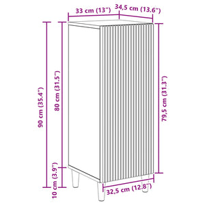 Πλαϊνό γραφείο Γκρι Σκυροδέματος 33 x 34,5 x 90 εκ - Pakobazaar
