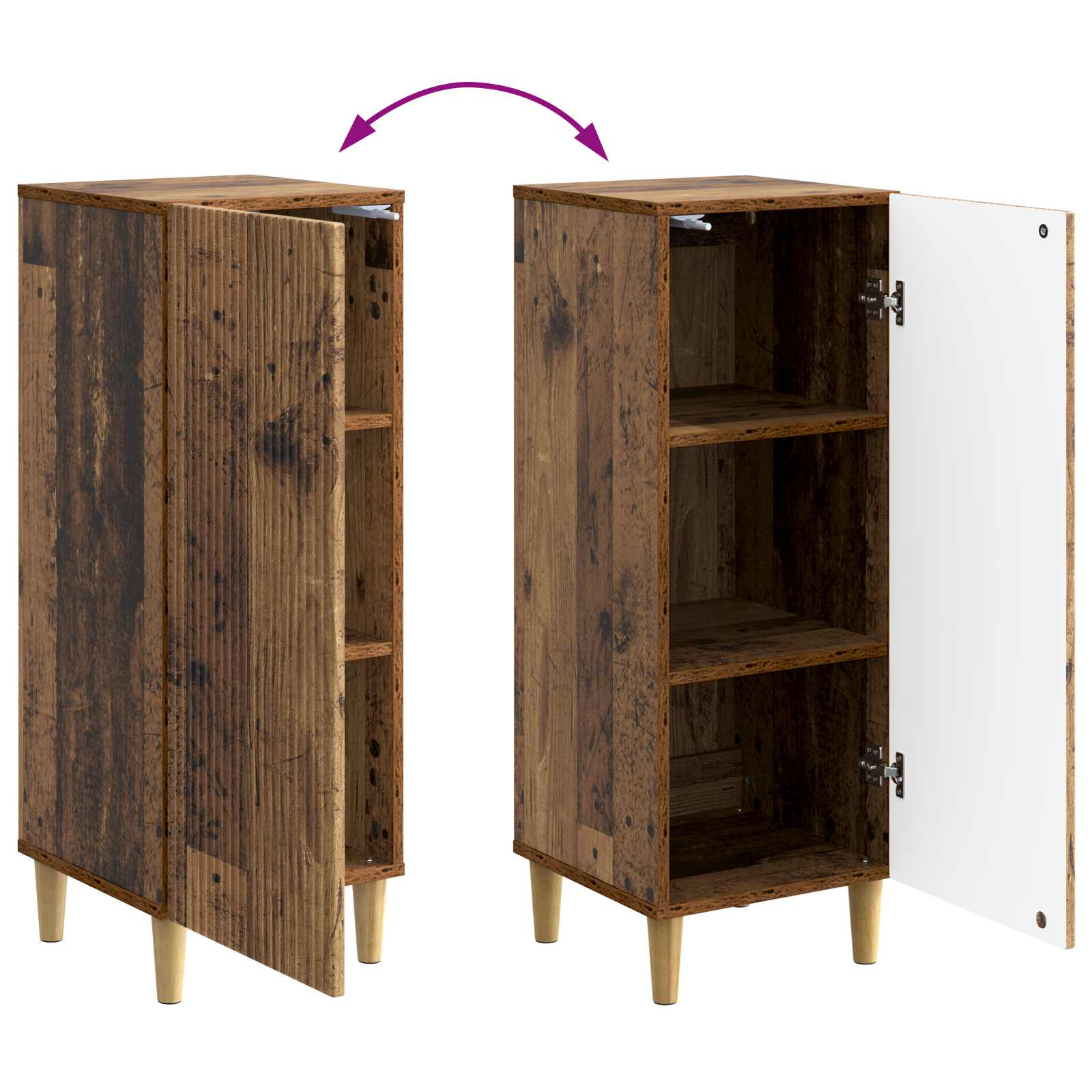 Πλαϊνό γραφείο Παλαιωμένο ξύλο 33 x 34,5 x 90 εκ - Pakobazaar