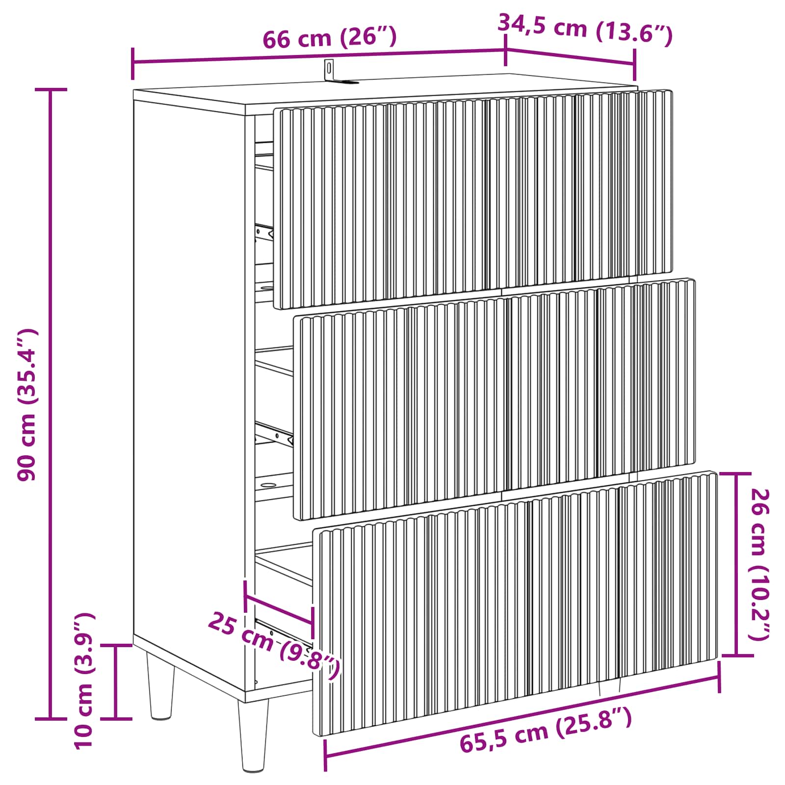 Ντουλάπι με Συρτάρια Artisan Δρυς 66 x 34,5 x 90 εκ - Pakobazaar