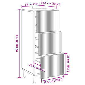 Ντουλάπι με Συρτάρια Γκρι Sonoma 33 x 34,5 x 90 εκ - Pakobazaar