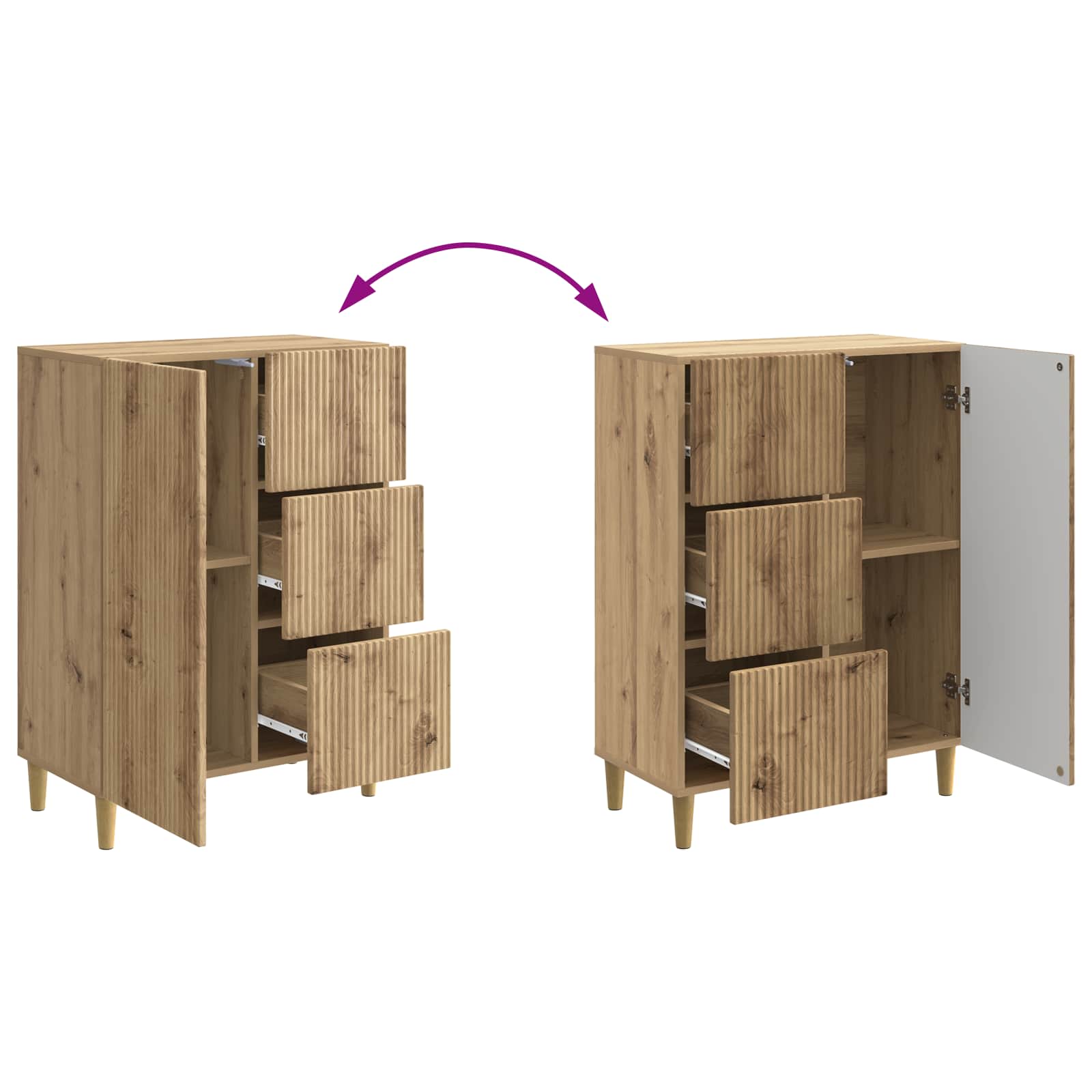 Πλαϊνό γραφείο με συρτάρι Artisan Δρυς 66 x 34,5 x 90 εκ - Pakobazaar