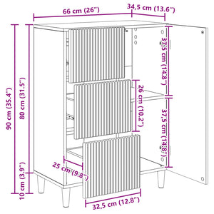 Πλαϊνό γραφείο με συρτάρι Artisan Δρυς 66 x 34,5 x 90 εκ - Pakobazaar