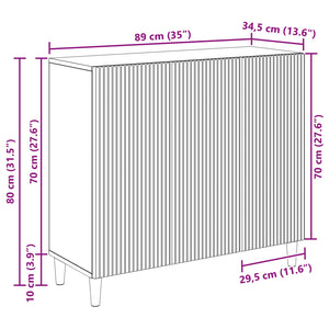 Πλαϊνό γραφείο Γκρι Σκυροδέματος 89 x 34,5 x 80 εκ - Pakobazaar