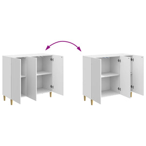 Πλαϊνό γραφείο Γυαλιστερό Λευκό 89 x 34,5 x 80 εκ - Pakobazaar