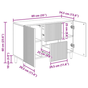 Πλαϊνό γραφείο Καπνισμένο Ξύλο Δρυός 89 x 34,5 x 60 εκ. - Pakobazaar