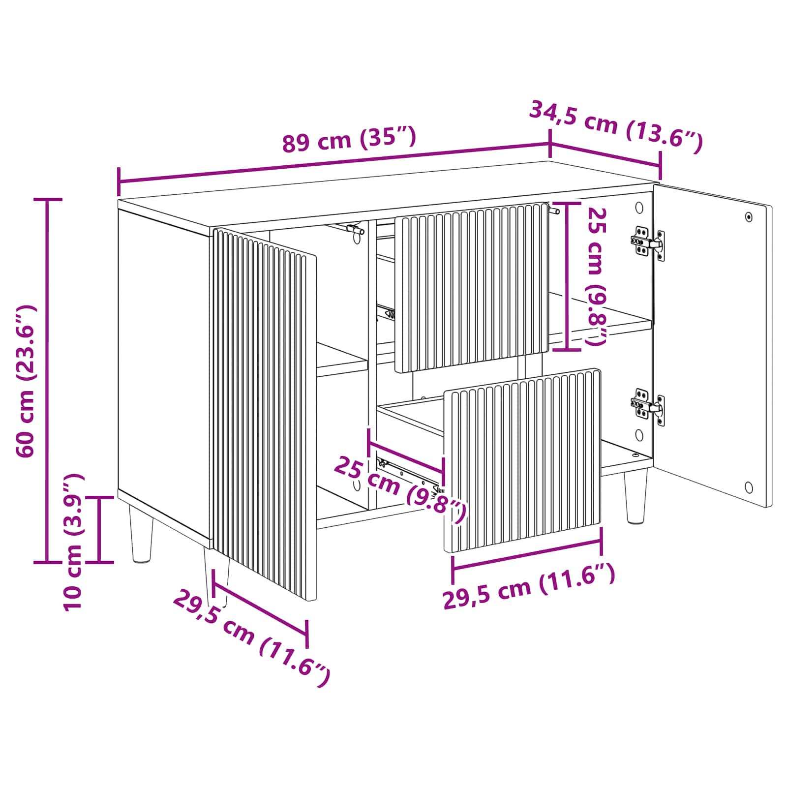 Πλαϊνό γραφείο με συρτάρι Γκρι Sonoma 89 x 34,5 x 60 εκ. - Pakobazaar