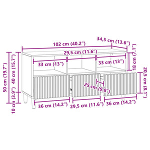 Ντουλάπι TV Μαύρο 102 x 34,5 x 50 εκ. Επεξεργασμένο Ξύλο - Pakobazaar