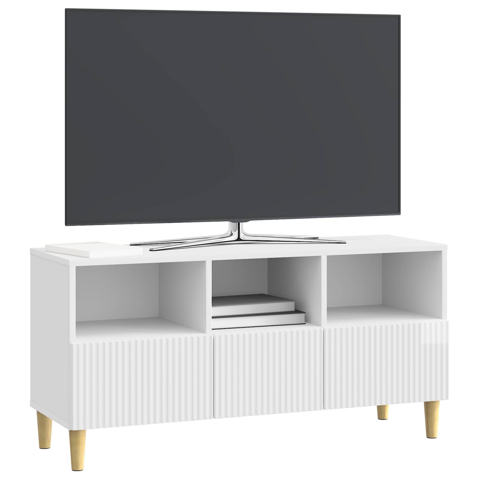 Ντουλάπι TV με συρτάρι Γυαλιστερό Λευκό 102 x 34,5 x 50 εκ. - Pakobazaar