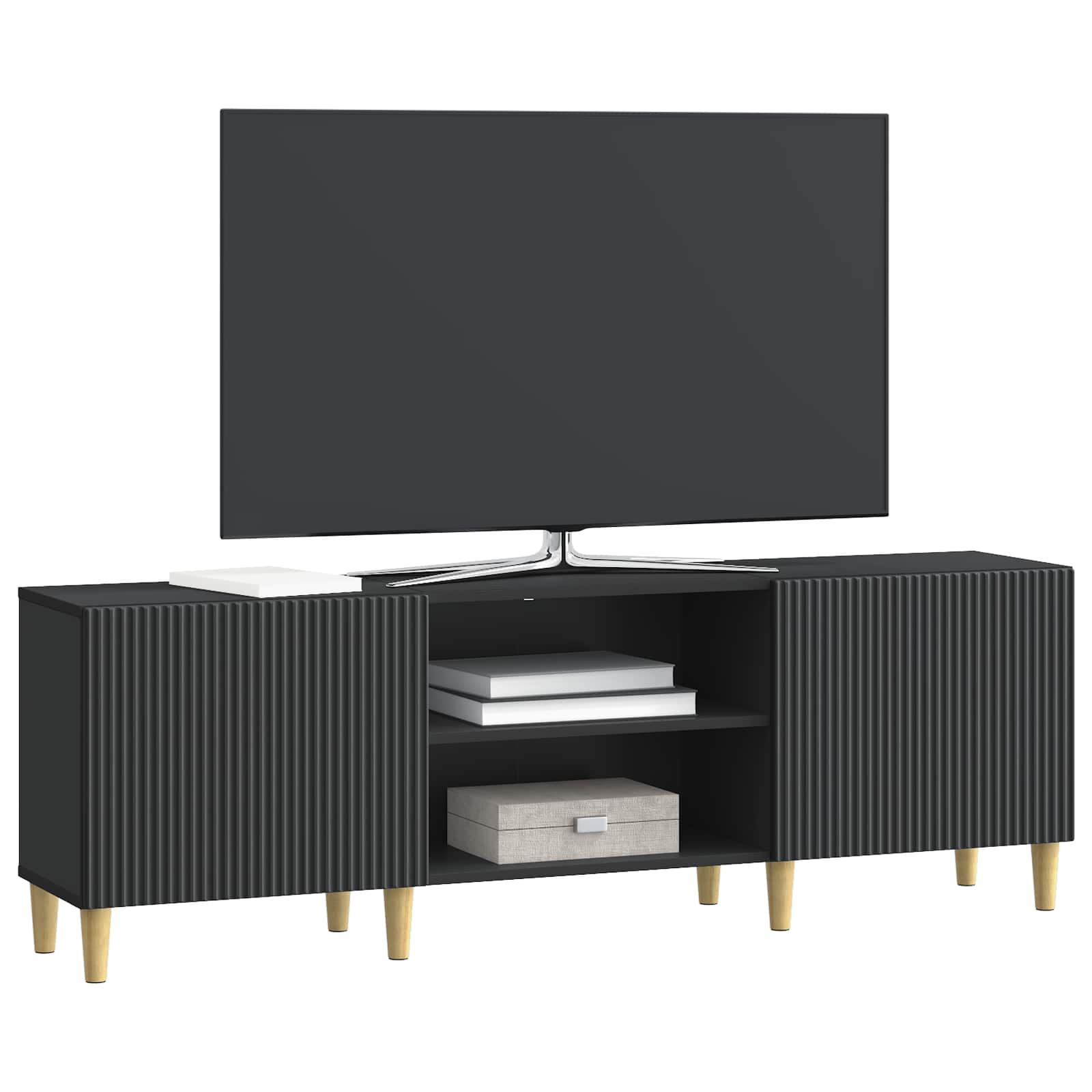Ντουλάπι TV Μαύρο 150 x 31 x 50 εκ. Επεξεργασμένο Ξύλο - Pakobazaar