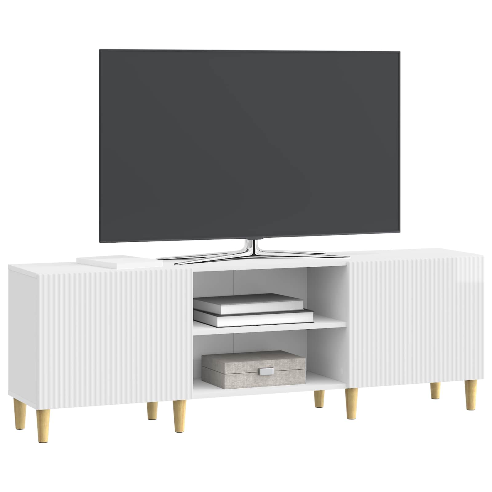 Ντουλάπι TV Γυαλιστερό Λευκό 150 x 31 x 50 εκ. - Pakobazaar