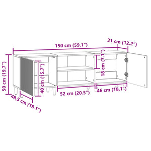 Ντουλάπι TV Γυαλιστερό Λευκό 150 x 31 x 50 εκ. - Pakobazaar
