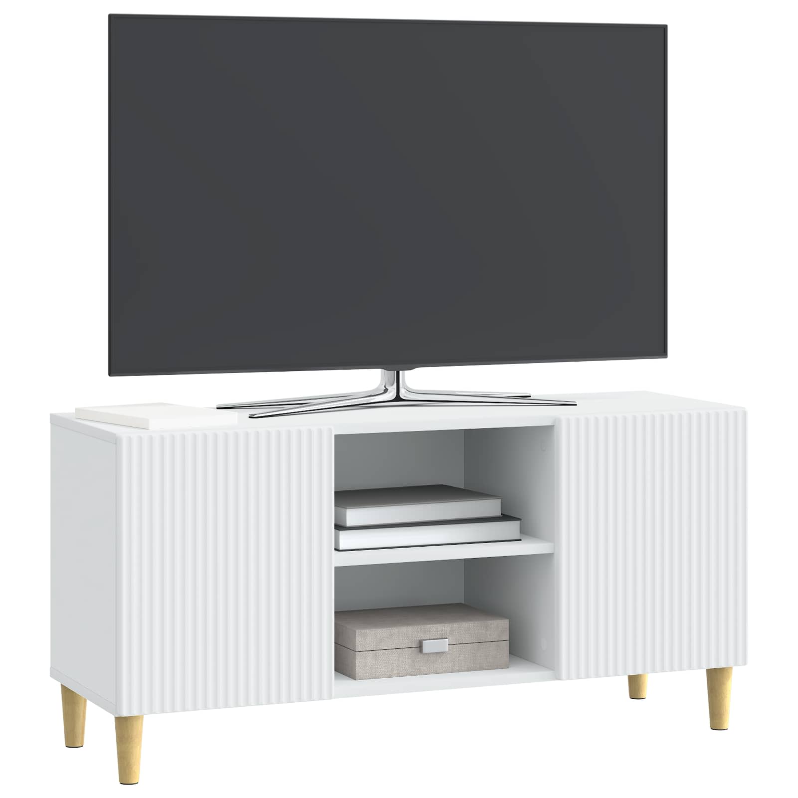 Ντουλάπι TV Λευκό 102 x 34,5 x 50 εκ. Επεξεργασμένο Ξύλο - Pakobazaar