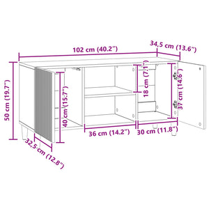 Ντουλάπι TV Γκρι Σκυροδέματος 102 x 34,5 x 50 εκ. - Pakobazaar