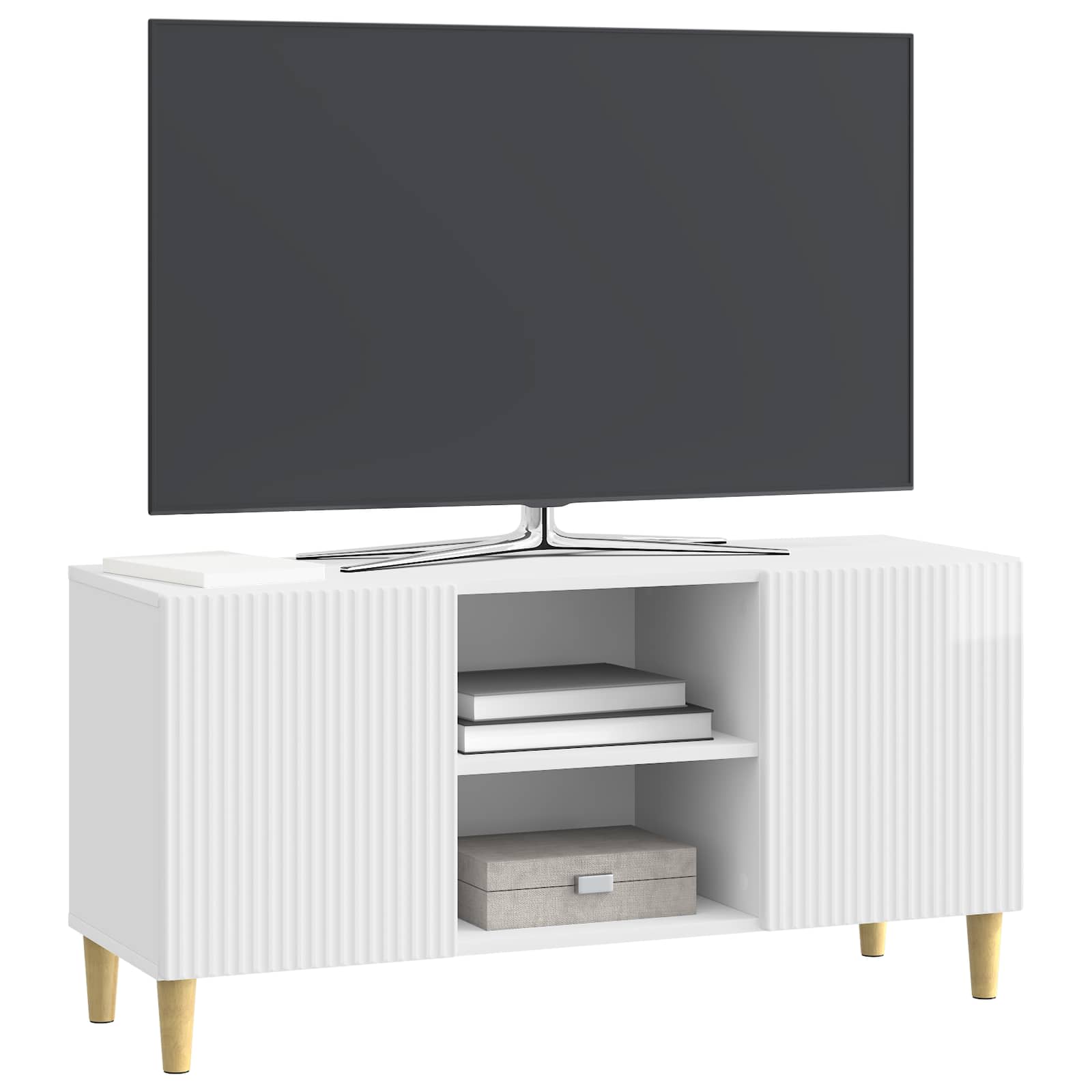 Ντουλάπι TV Γυαλιστερό Λευκό 102 x 34,5 x 50 εκ. - Pakobazaar