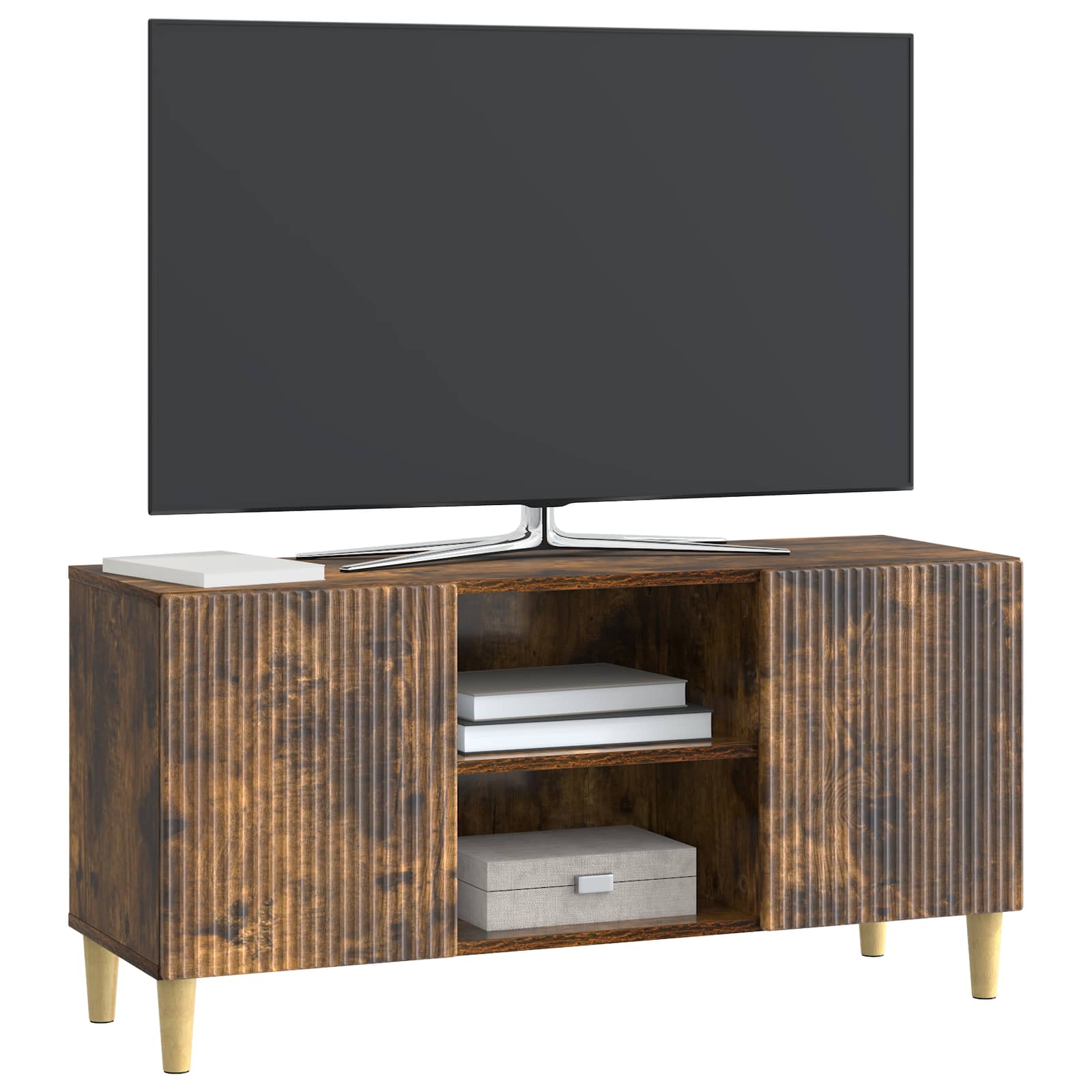 Ντουλάπι TV Καπνισμένο Ξύλο Δρυός 102 x 34,5 x 50 εκ. - Pakobazaar