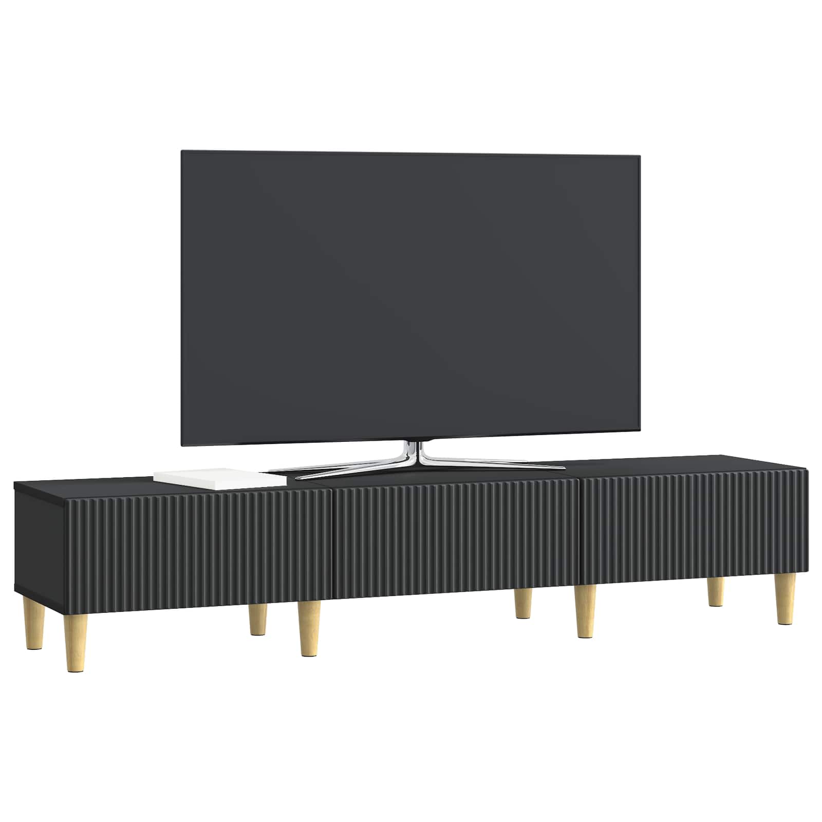 Ντουλάπι TV Μαύρο 147 x 34,5 x 30 εκ Επεξεργασμένο Ξύλο - Pakobazaar