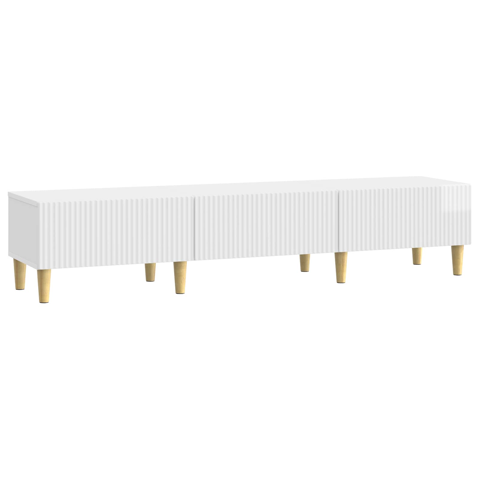 Ντουλάπι TV με συρτάρι Γυαλιστερό Λευκό 147 x 34,5 x 30 εκ - Pakobazaar
