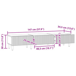Ντουλάπι TV Γκρι Sonoma 147 x 34,5 x 30 εκ Επεξεργασμένο Ξύλο - Pakobazaar