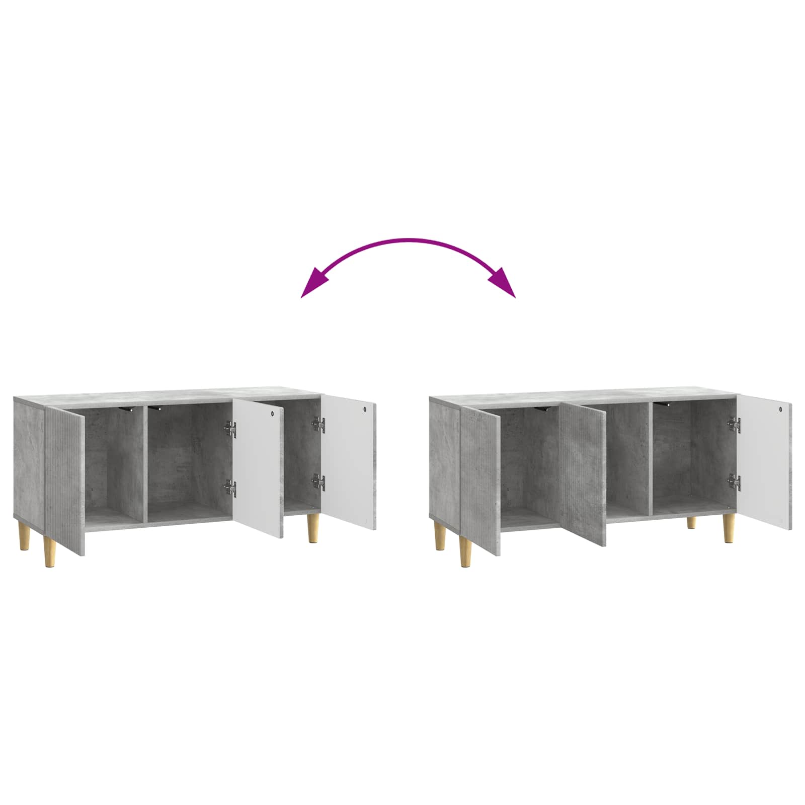 Ντουλάπι TV Γκρι Σκυροδέματος 99 x 34,5 x 50 εκ. - Pakobazaar