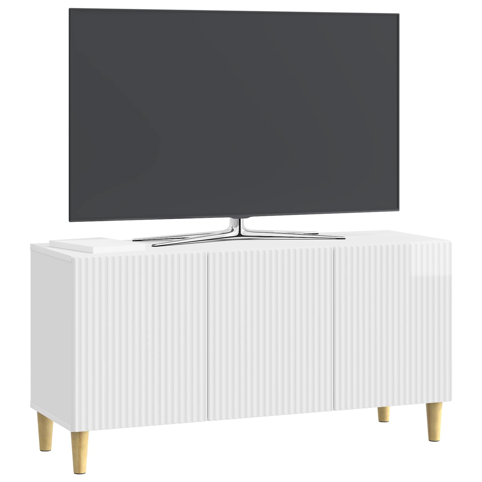 Ντουλάπι TV Γυαλιστερό Λευκό 99 x 34,5 x 50 εκ. - Pakobazaar
