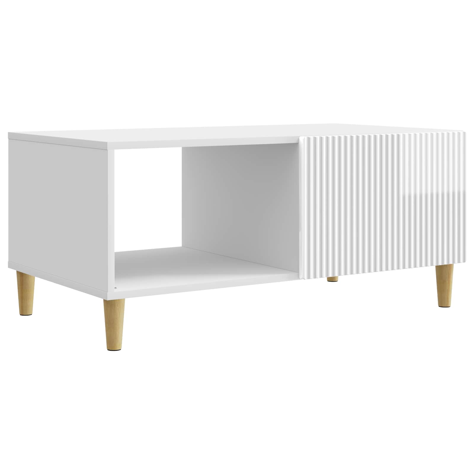 Τραπεζάκι σαλονιού Γυαλιστερό Λευκό 90 x 50 x 40 cm - Pakobazaar
