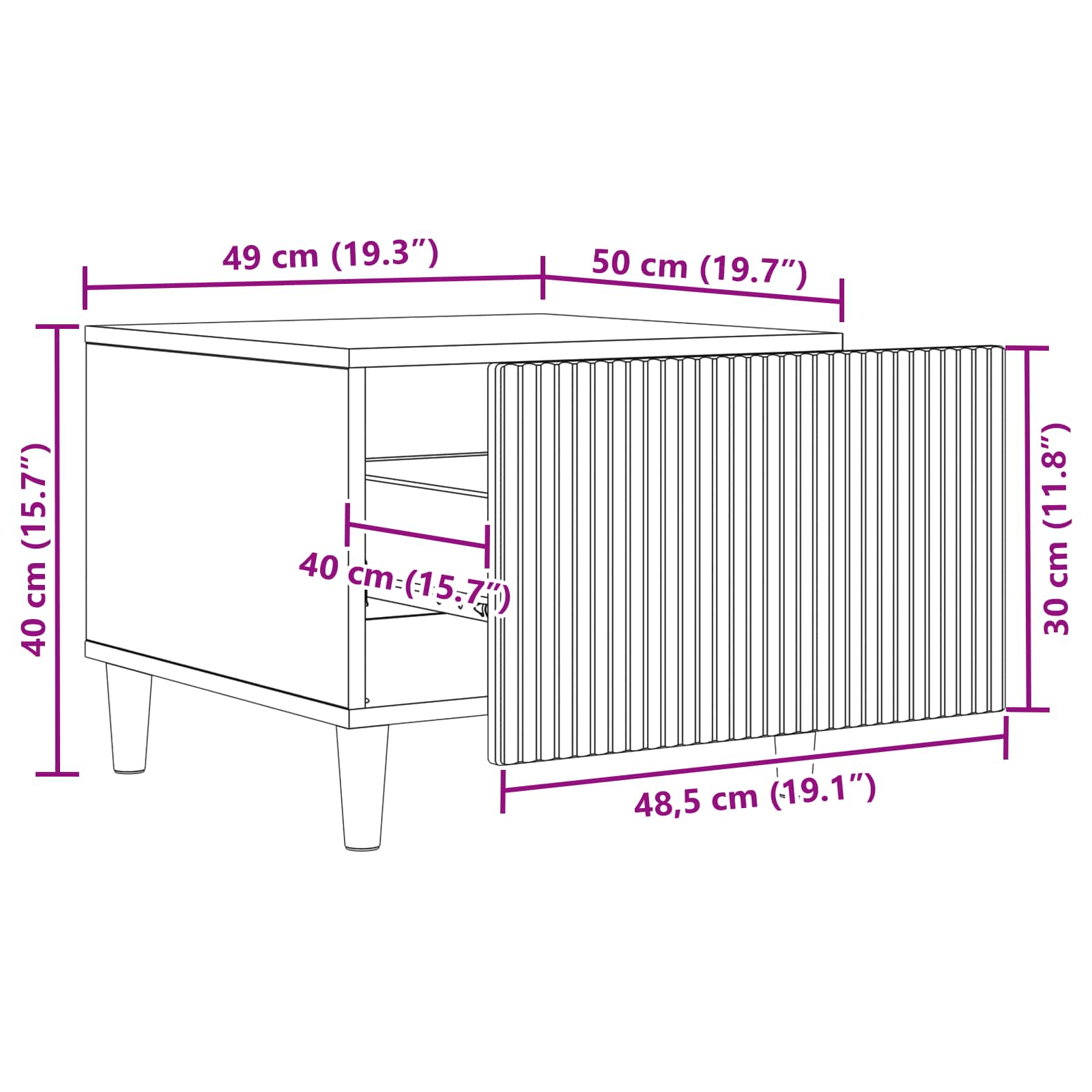 Τραπεζάκι σαλονιού με συρτάρι Sonoma Δρυς 49 x 50 x 40 εκ - Pakobazaar
