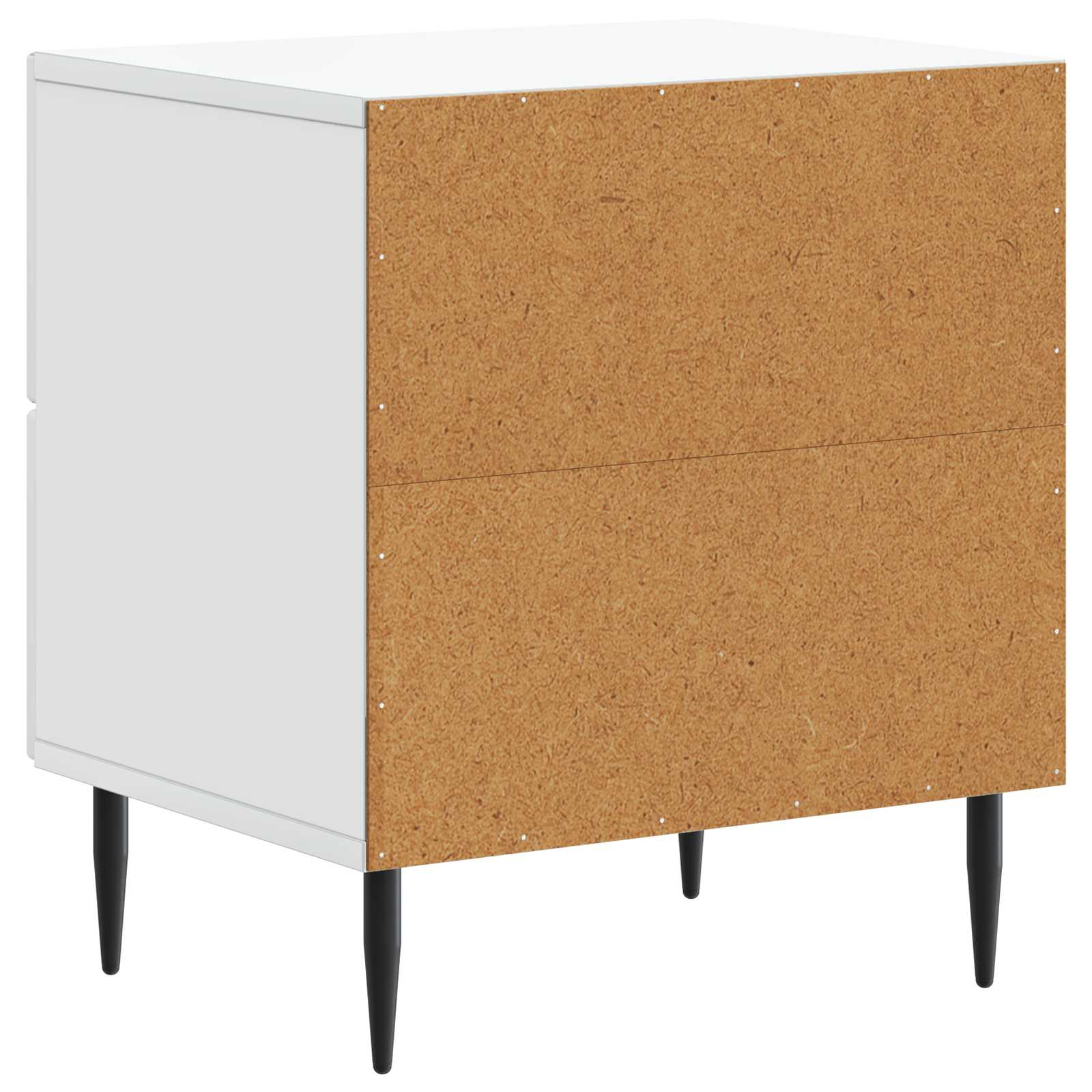 Κομοδίνο 2 pcs Λευκό 43 x 34,5 x 47,5 εκ Επεξεργασμένο Ξύλο - Pakobazaar