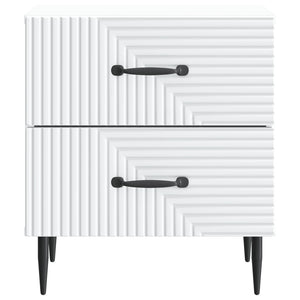 Κομοδίνο 2 pcs Λευκό 43 x 34,5 x 47,5 εκ Επεξεργασμένο Ξύλο - Pakobazaar