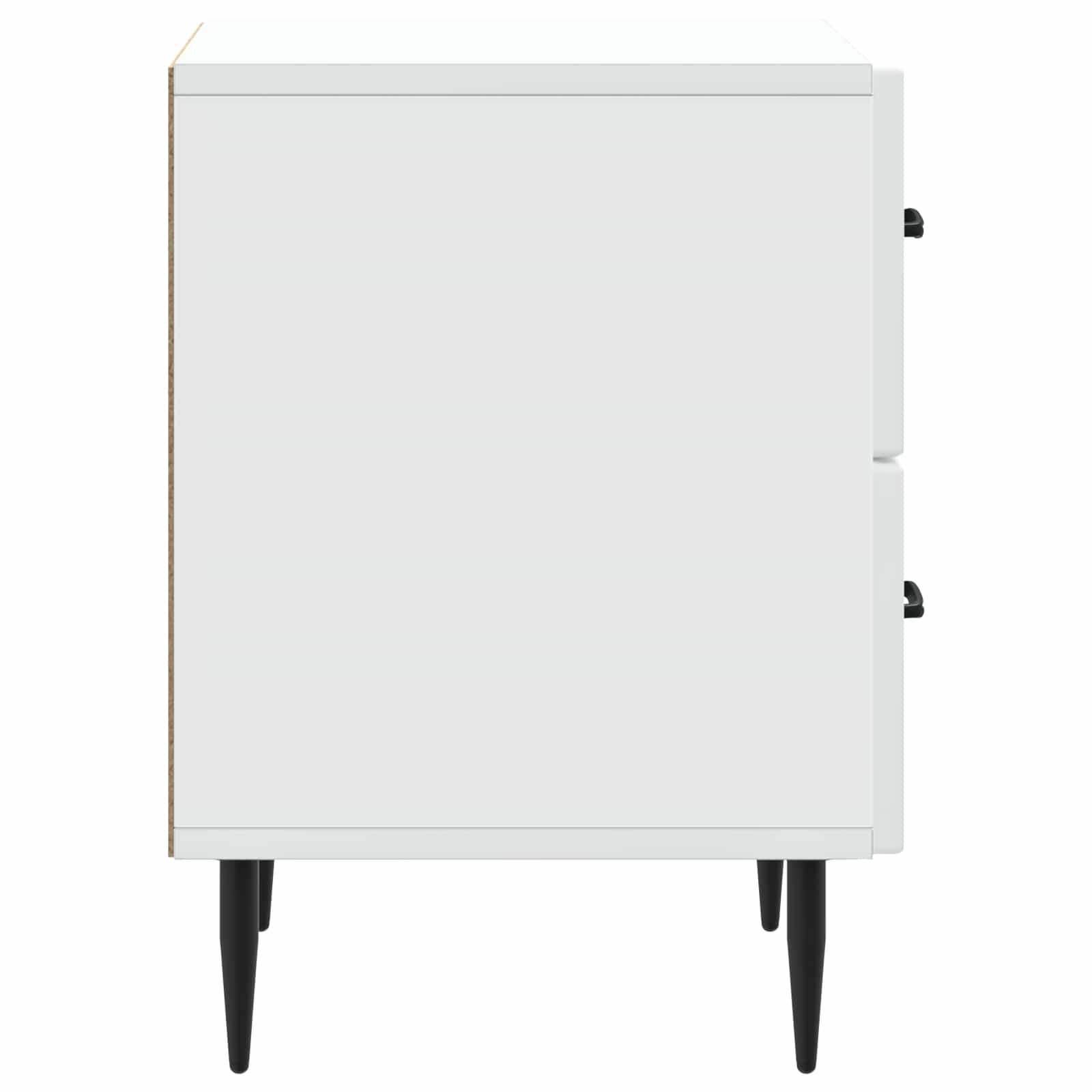 Κομοδίνο 2 pcs Λευκό 43 x 34,5 x 47,5 εκ Επεξεργασμένο Ξύλο - Pakobazaar